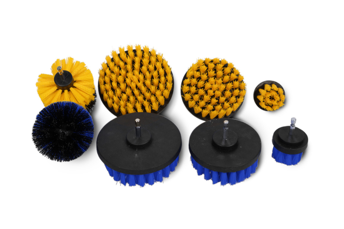 IYG Drill Brush Set – Cleaning Brushes for Car Interior, Rims & Upholstery – Nylon Drill Brush Set 1/4" Hex Shank